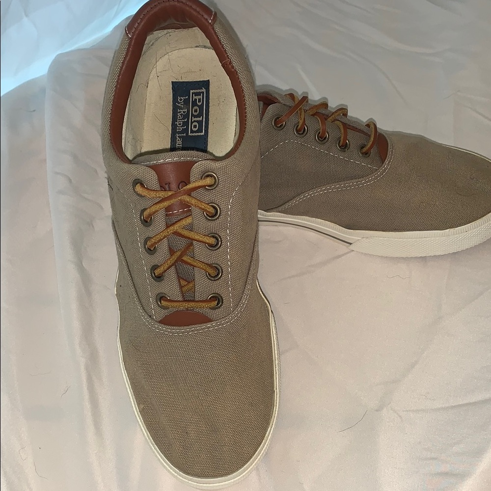 Ralph Lauren Tan and Brown Sneakers with Classic Design